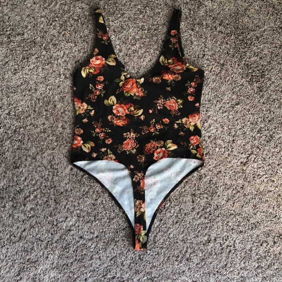 Brown Floral Bodysuit - Picture 2 of 3